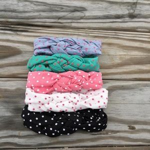 Polk a dot double braided headbands